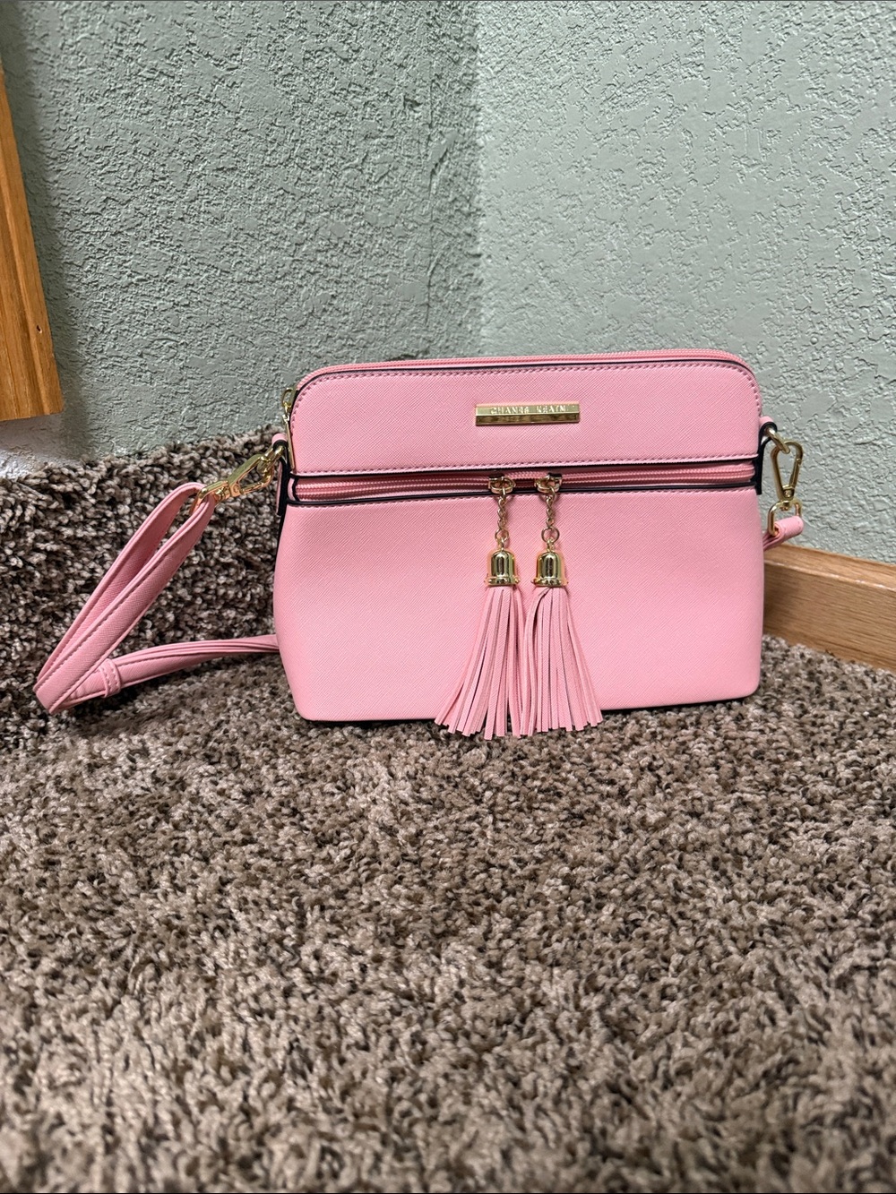 Chanrs Keatn Crossbody - Pink with Gold Accents